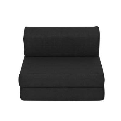 Dealsmate Giselle Bedding Folding Foam Mattress Portable Single Sofa Bed Mat Air Mesh Fabric Black