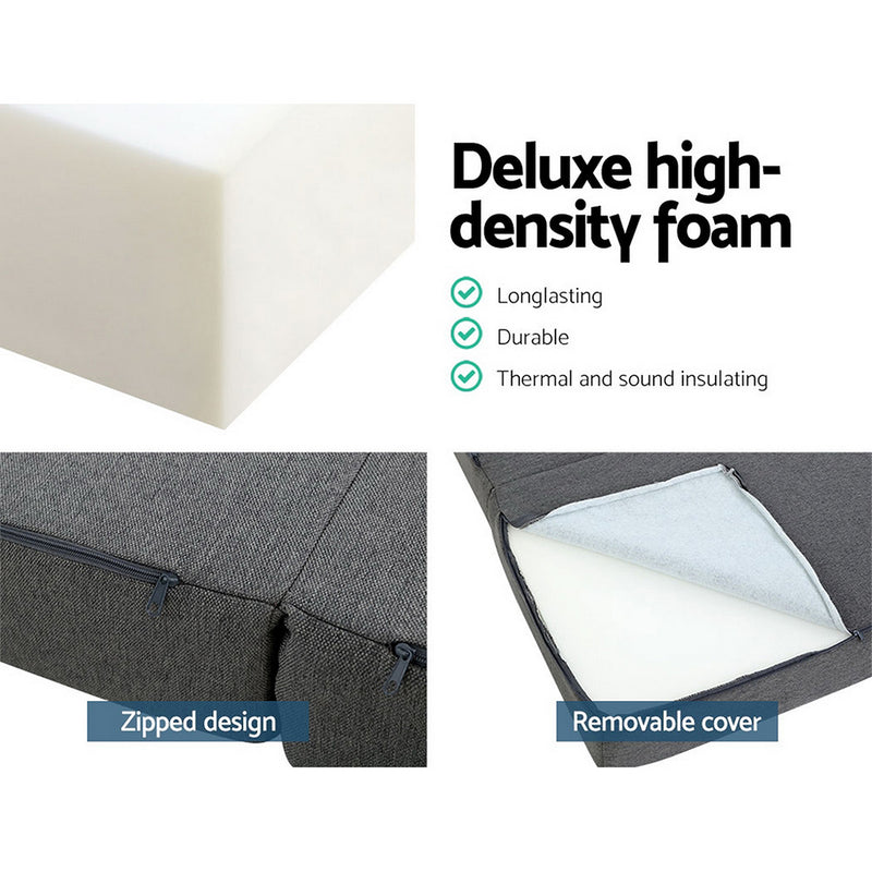 Dealsmate Giselle Bedding Foldable Mattress Folding Foam Single Grey