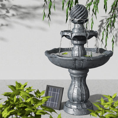 Dealsmate  Solar Water Feature 3 Tiers Black 93cm