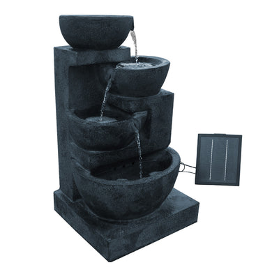 Dealsmate  Solar Water Feature with LED Lights 4-Tier Blue 72cm