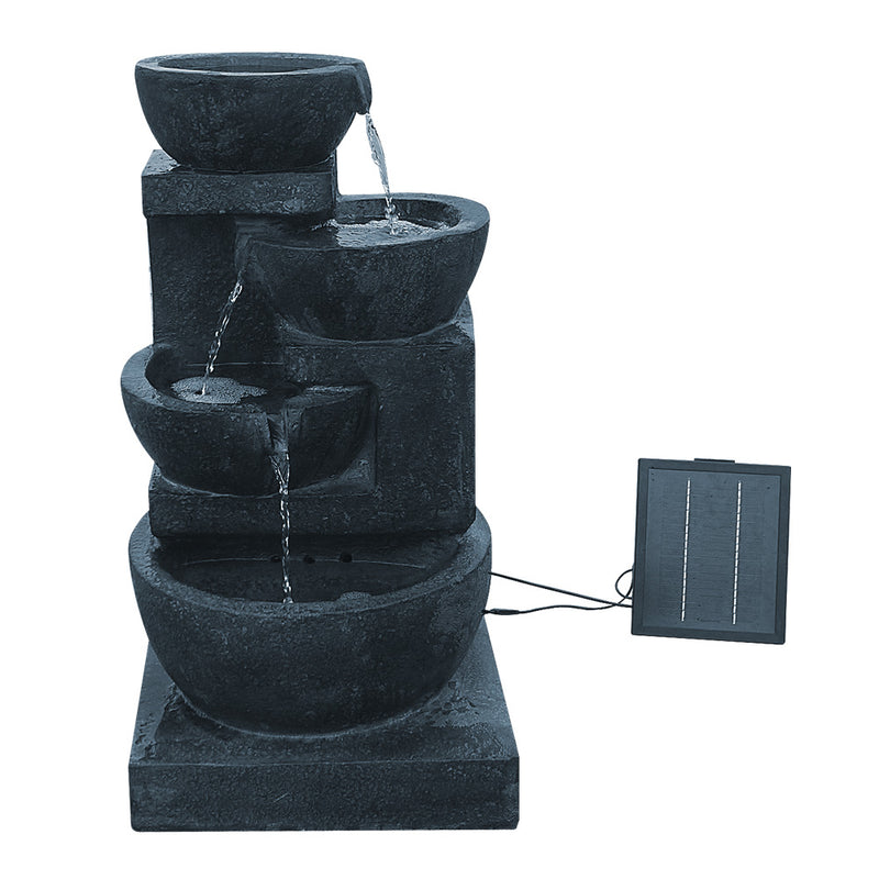 Dealsmate  Solar Water Feature with LED Lights 4-Tier Blue 72cm