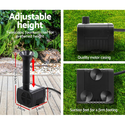 Dealsmate Solar Pond Pump Outdoor Water Fountains Submersible Garden Pool Kit 2.6 FT