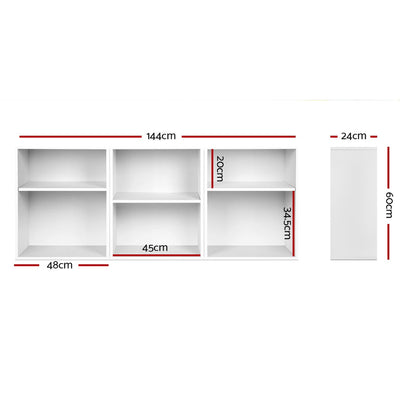 Dealsmate  Bookshelf Set of 3 - VENA White