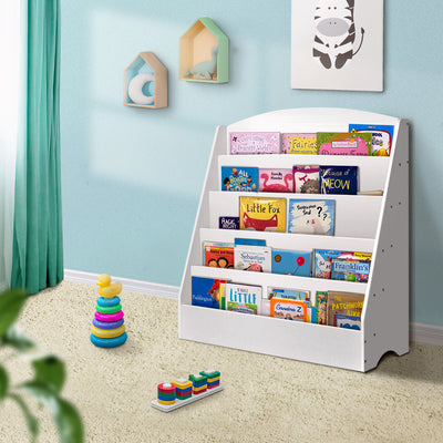 Dealsmate Keezi 5 Tiers Kids Bookshelf Magazine Shelf Organiser Bookcase Display Rack White