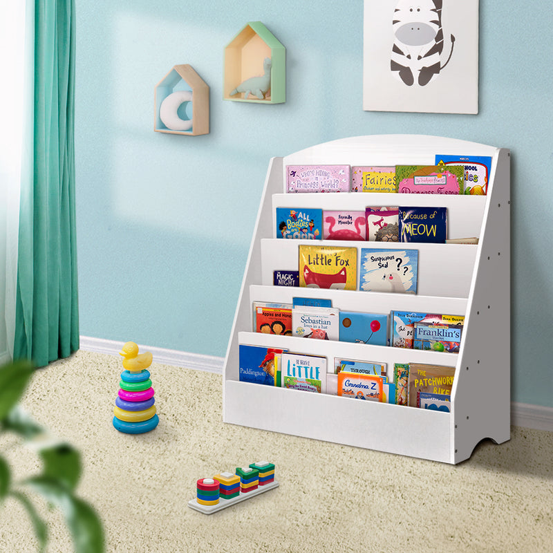 Dealsmate Keezi 5 Tiers Kids Bookshelf Magazine Shelf Organiser Bookcase Display Rack White