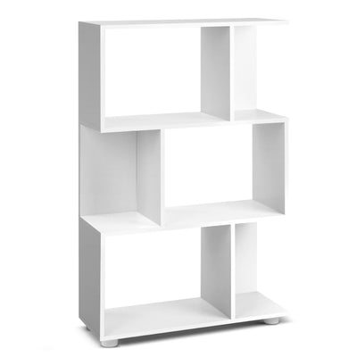 Dealsmate  3 Tier Zig Zag Bookshelf - White