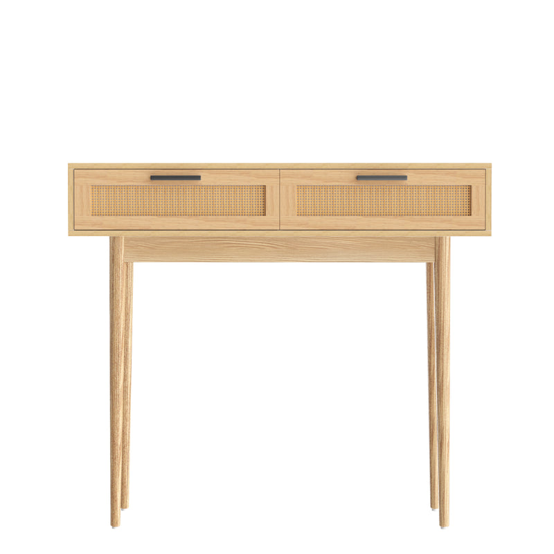 Dealsmate  Console Table 2 Rattan Drawers