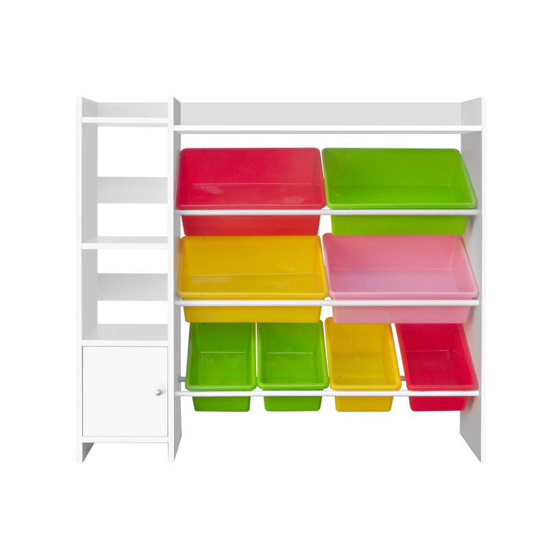Dealsmate Keezi 8 Bins Kids Toy Box Storage Organiser Rack Bookshelf Drawer Cabinet