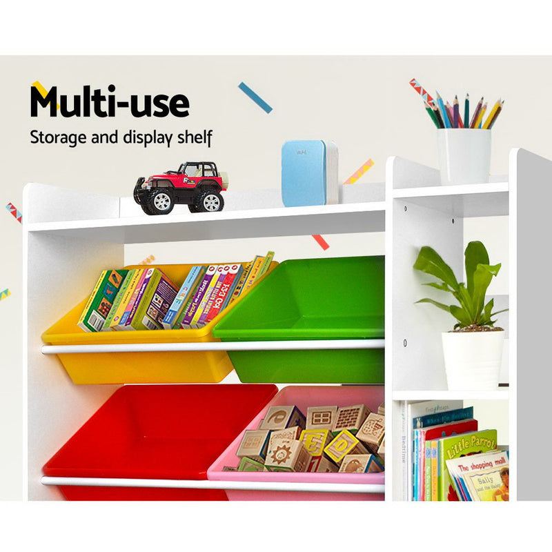 Dealsmate Keezi 8 Bins Kids Toy Box Storage Organiser Rack Bookshelf Drawer Cabinet