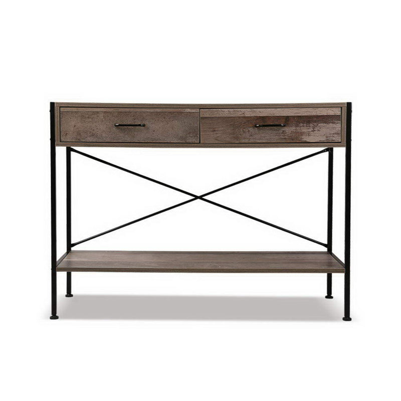 Dealsmate  Console Table 2 Drawers Walnut Marconi