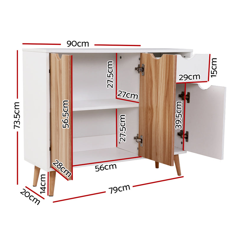 Dealsmate  Buffet Sideboard Cabinet Storage Hallway Table Kitchen Cupboard Drawer