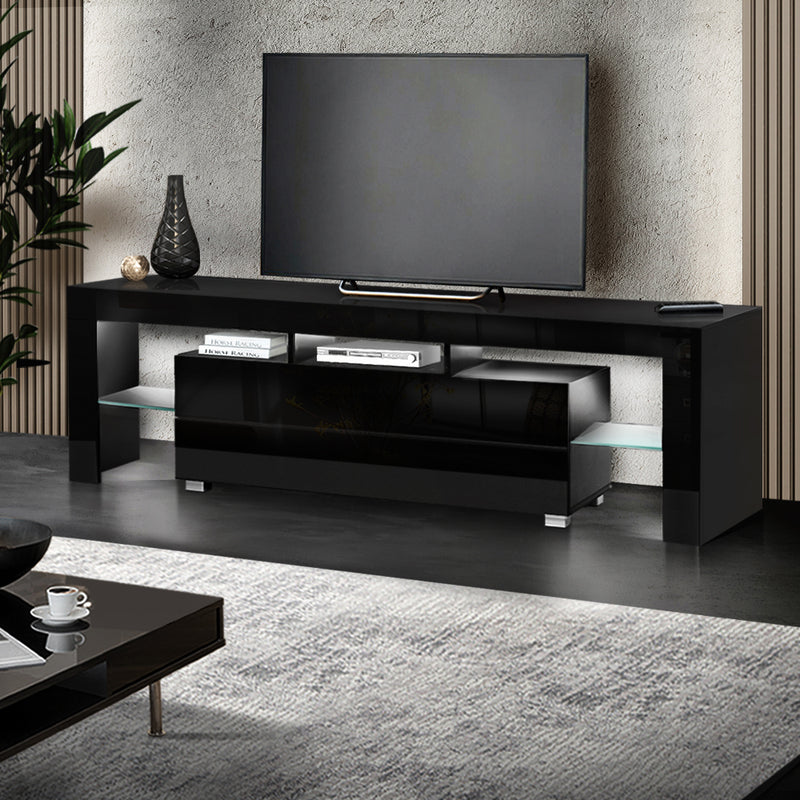 Dealsmate  Entertainment Unit TV Cabinet LED 160cm Black Elo