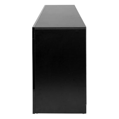 Dealsmate  TV Cabinet Entertainment Unit Stand RGB LED High Gloss Furniture Storage Drawers Shelf 180cm Black