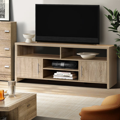 Dealsmate  TV Cabinet Entertainment Unit Stand Storage Shelf Sideboard 140cm Oak