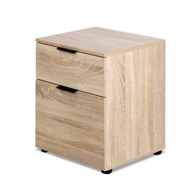 Dealsmate 2 Drawer Filing Cabinet Office Shelves Storage Drawers Cupboard Wood File Home