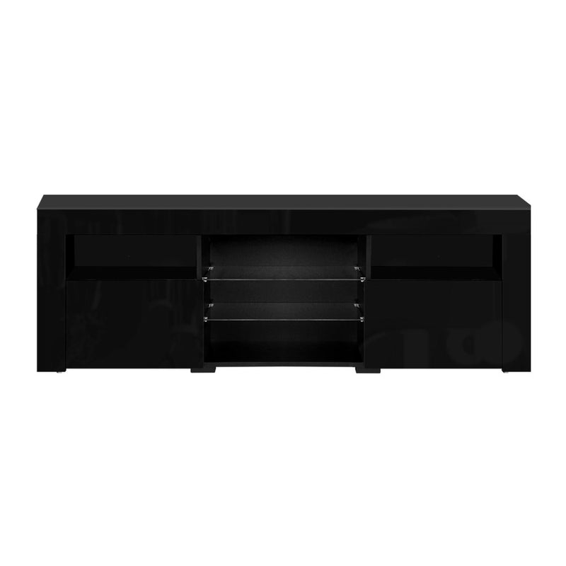 Dealsmate  Entertainment Unit TV Cabinet LED 160cm Black Bobi