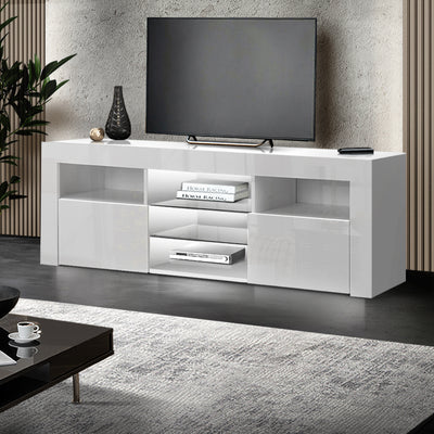 Dealsmate  Entertainment Unit TV Cabinet LED 160cm White Bobi