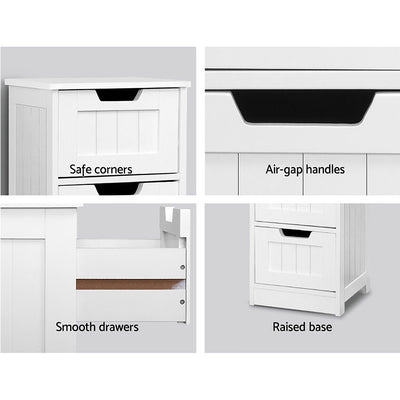 Dealsmate  4 Chest of Drawers - LEESA White