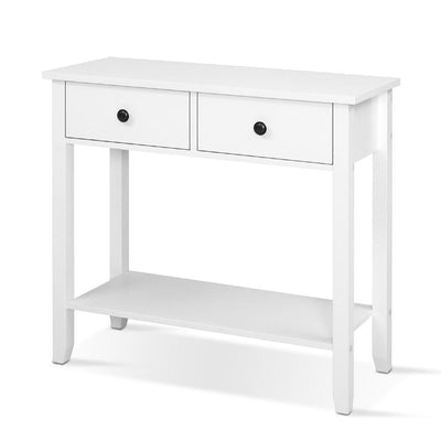Dealsmate  Console Table 2 Drawers 80CM White Chole