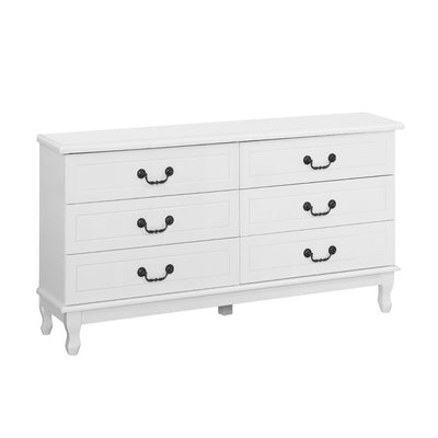 Dealsmate  Chest of Drawers Dresser Table Lowboy Storage Cabinet White KUBI Bedroom