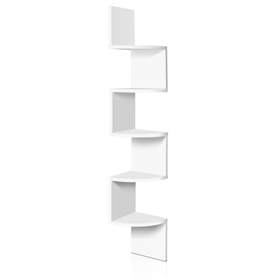 Dealsmate  Wall Shelf Corner Floating 5-Tier White