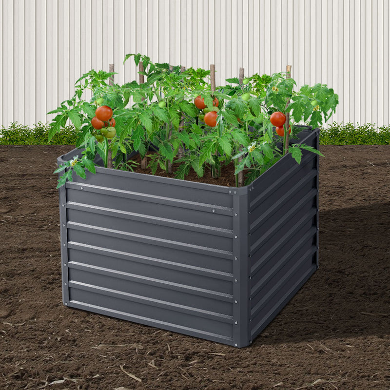 Dealsmate Greenfingers 2x Garden Bed 100x100x77cm Planter Box Raised Container Galvanised