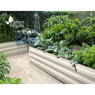 Dealsmate Greenfingers Garden Bed 2PCS 210X90X30cm  Galvanised Steel Raised Planter Cream