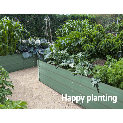 Dealsmate Greenfingers Garden Bed 150cm x 90cm 2x Galvanised Steel Raised Green Planter