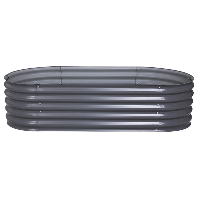 Dealsmate Greenfingers Garden Bed 160X80X42cm Oval Planter Box Raised Container Galvanised