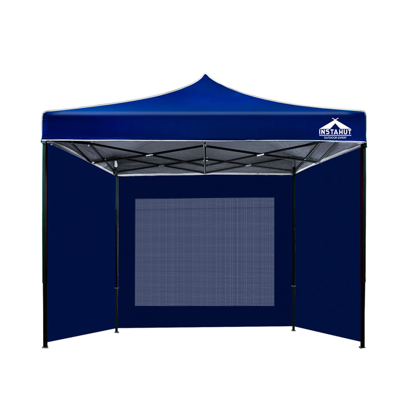 Dealsmate Instahut Gazebo Pop Up Marquee 3x3m Folding Wedding Tent Gazebos Shade Blue