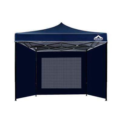 Dealsmate Instahut Gazebo Pop Up Marquee 3x3m Folding Wedding Tent Gazebos Shade Navy