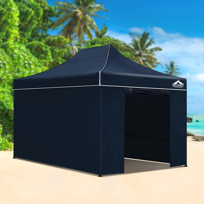 Dealsmate Instahut Gazebo Pop Up Marquee 3x4.5m Folding Wedding Tent Gazebos Shade Navy