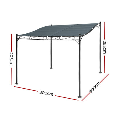 Dealsmate Instahut Gazebo 3x2.55m Party Marquee Outdoor Wedding Tent Iron Art Canopy Grey
