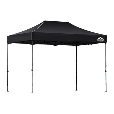 Dealsmate Instahut Gazebo Pop Up Marquee 3x4.5m Folding Tent Wedding Outdoor Camping Canopy Gazebos Shade Black