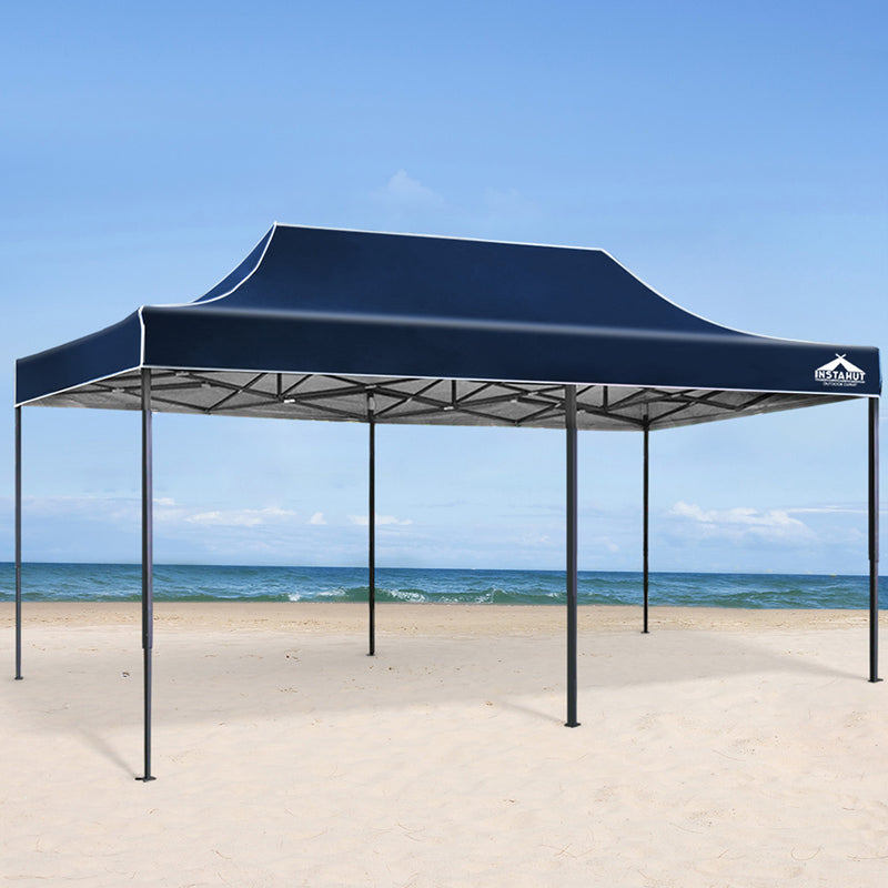 Dealsmate Instahut Gazebo Pop Up Marquee 3x6m Outdoor Tent Folding Wedding Gazebos Navy