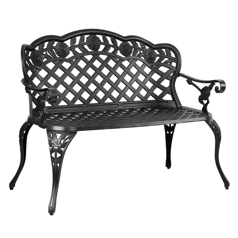 Dealsmate  Garden Bench Patio Porch Park Lounge Cast Aluminium Outdoor Furniture