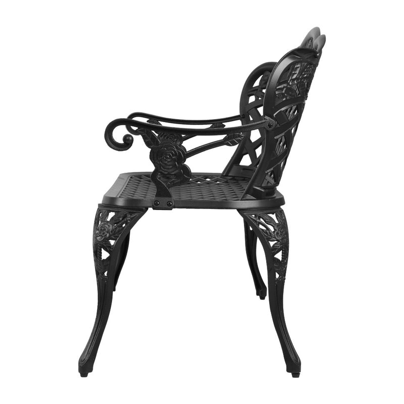 Dealsmate  Garden Bench Patio Porch Park Lounge Cast Aluminium Outdoor Furniture