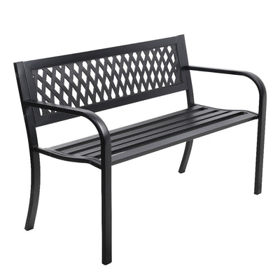 Dealsmate  Steel Modern Garden Bench - Black