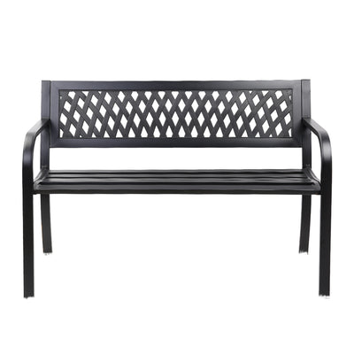 Dealsmate  Steel Modern Garden Bench - Black