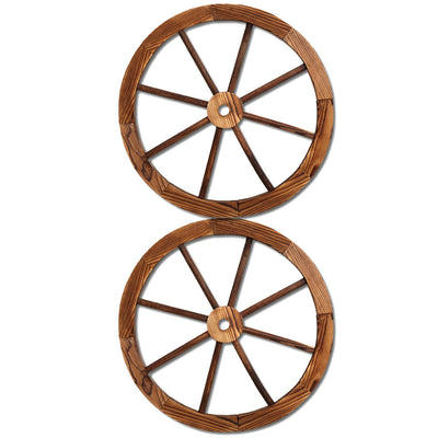 Dealsmate  Wooden Wagon Wheel X2