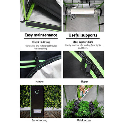 Dealsmate Greenfingers 1680D 2.4MX1.2MX2M Hydroponics Grow Tent Kits Hydroponic Grow System