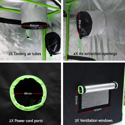 Dealsmate Greenfingers 1680D 2.4MX1.2MX2M Hydroponics Grow Tent Kits Hydroponic Grow System
