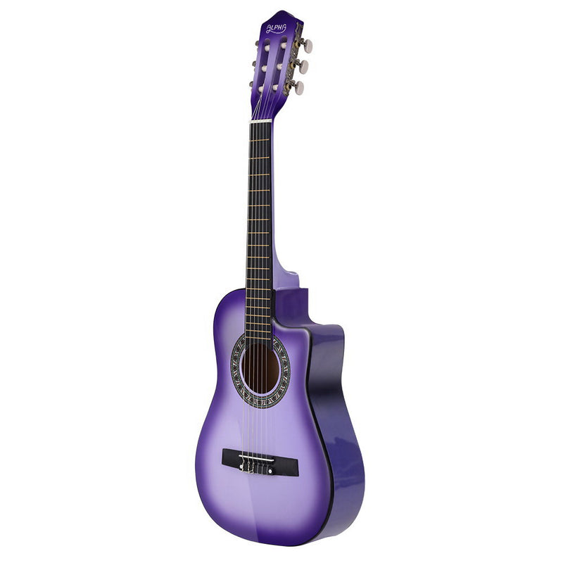 Dealsmate Alpha 34 Inch Classical Guitar Wooden Body Nylon String w/ Stand Beignner Purple
