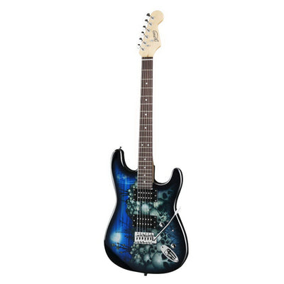 Dealsmate Alpha Electric Guitar And AMP Music String Instrument Rock Blue Carry Bag Steel String