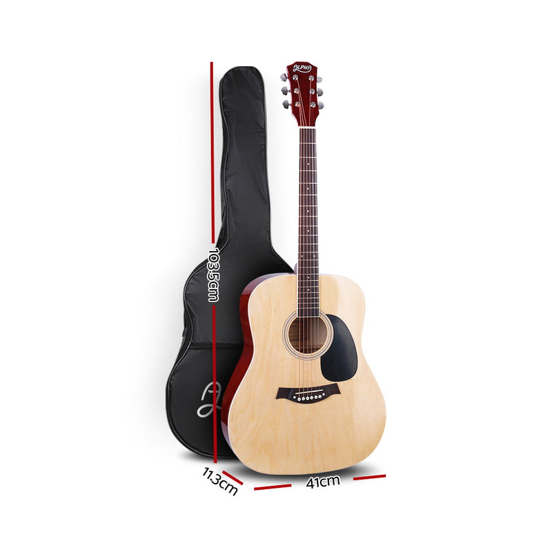 Dealsmate ALPHA 41 Inch Wooden Acoustic Guitar Natural Wood