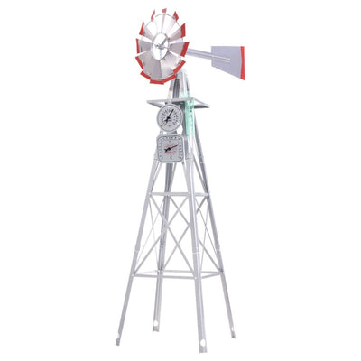 Dealsmate Garden Windmill 8FT 245cm Metal Ornaments Outdoor Decor Ornamental Wind Will