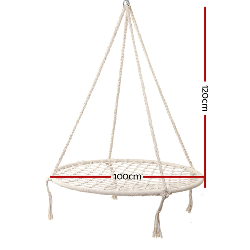 Dealsmate  Hammock Chair Outdoor Tree Swing Nest Web Hanging Seat 100cm