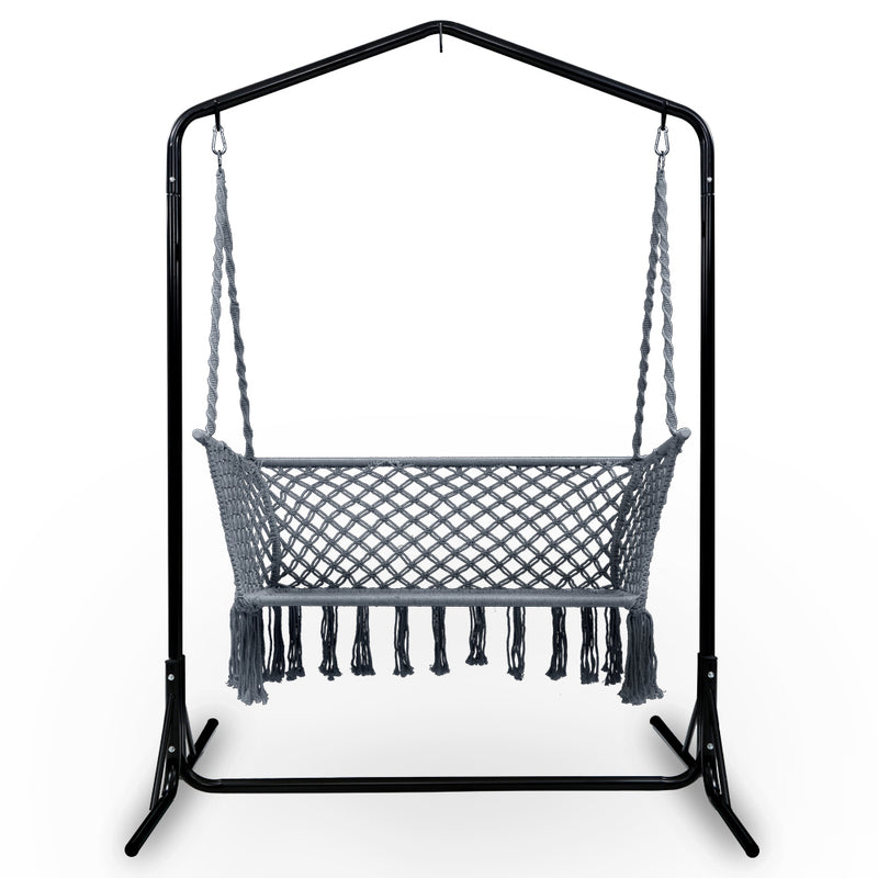 Dealsmate  Outdoor Swing Hammock Chair with Stand Frame 2 Seater Bench Furniture