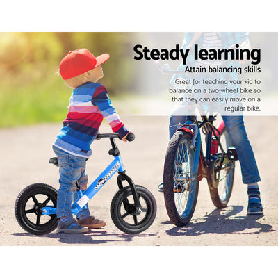 Dealsmate  Kids Balance Bike Ride On Toys Push Bicycle Wheels Toddler Baby 12 Bikes Blue