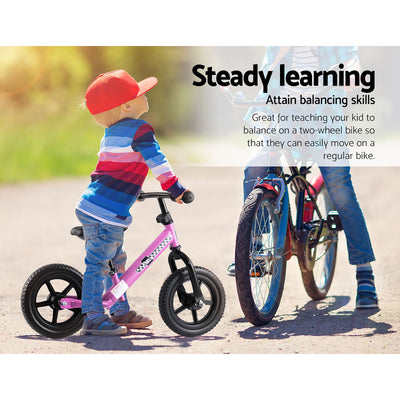 Dealsmate  Kids Balance Bike Ride On Toys Push Bicycle Wheels Toddler Baby 12 Bikes Pink